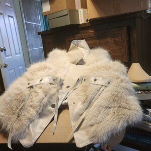Buttery Soft Leather and Faux Fur Vest - New - FESTIVAL - FAIRE WEAR  - XL -